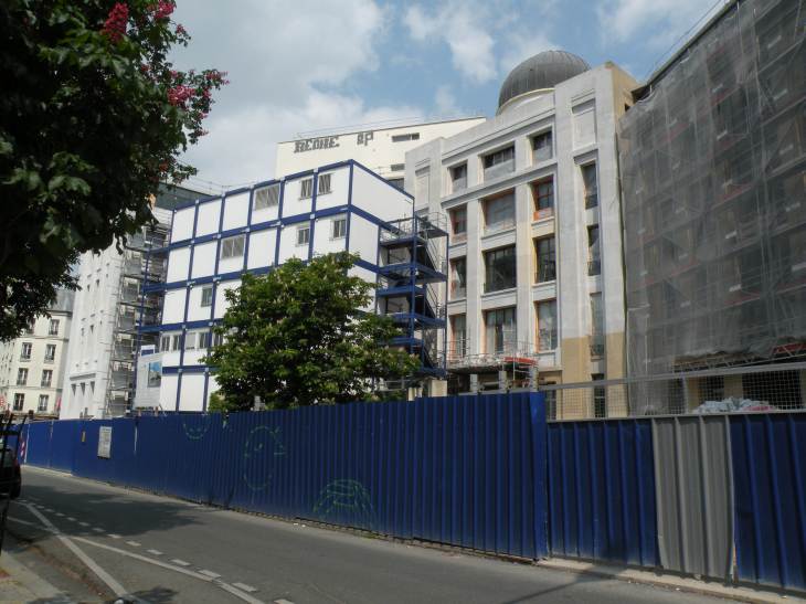 chantier de rénovation et de construction d'immeuble, boulevard Pasteur, rue de Sèvres